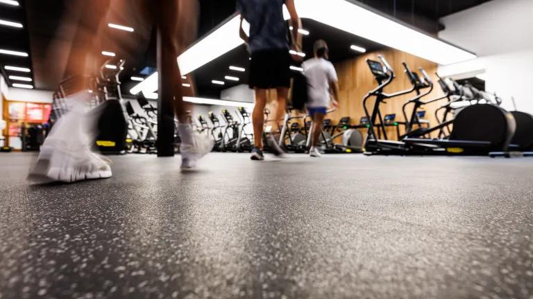 Image of people walking into eric Liddell Gym