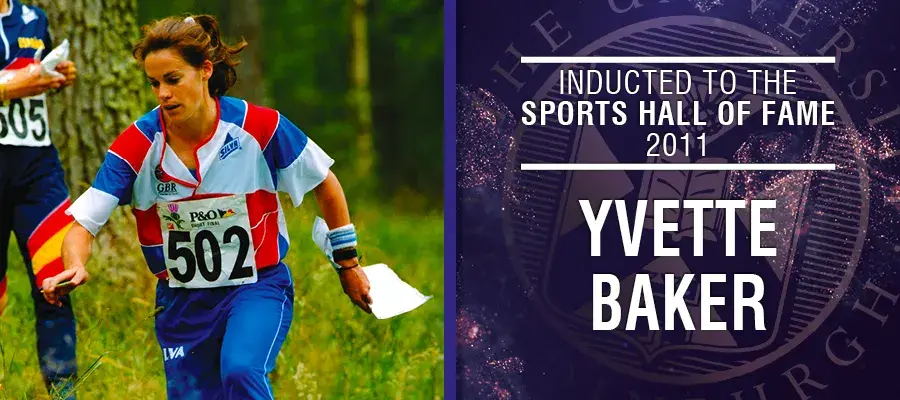 Image of Yvette Baker with text: Inducted to the Sports Hall of Fame 2011, Yvette Baker