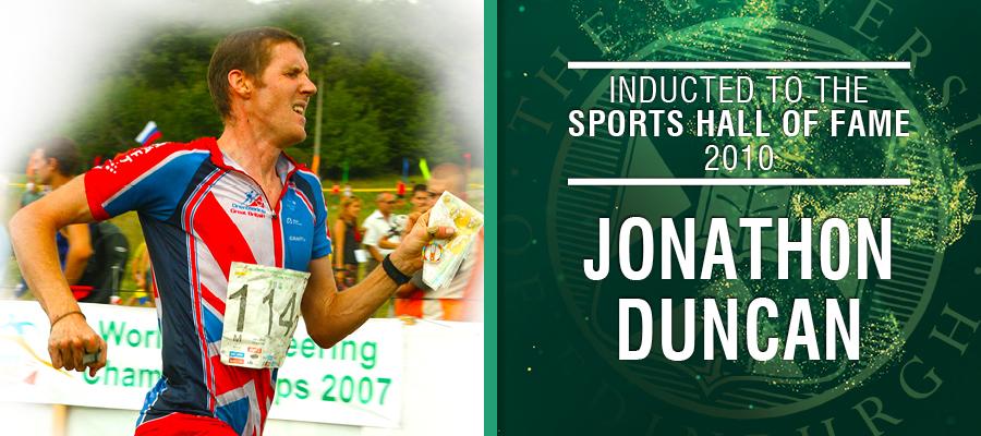 Image of Jonathon Duncan with text: Inducted to the Sports Hall of Fame 2010, Jonathon Duncan