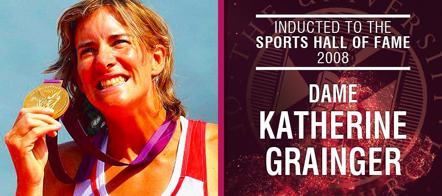 Image of Katherine Grainger with text: Inducted to the Sports Hall of Fame 2008, Dame Katherine Grainger