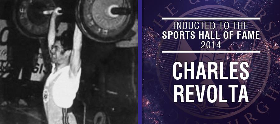 Image of Charles Revolta with text: Inducted to the Sports Hall of Fame 2014, Charles Revolta