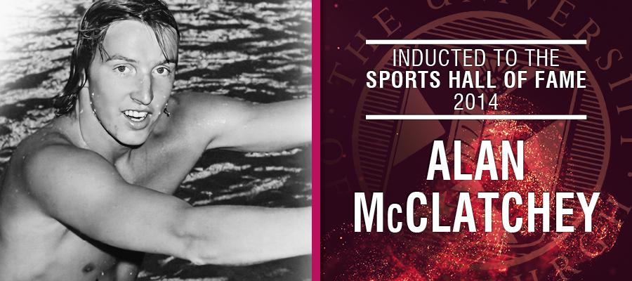 Image of Alan McClatchey with text: Inducted to the Sports Hall of Fame 2014, Alan McClatchey