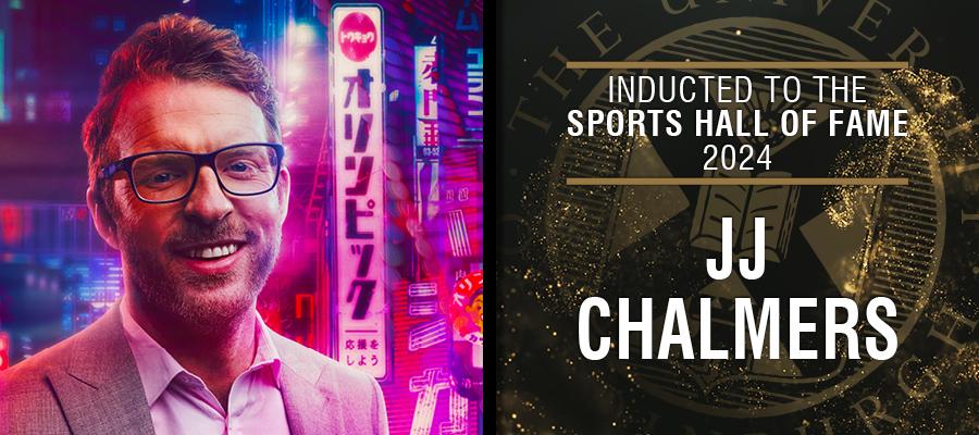 Image of JJ Chalmers with text: Inducted to the Sports Hall of Fame 2024, JJ Chalmers