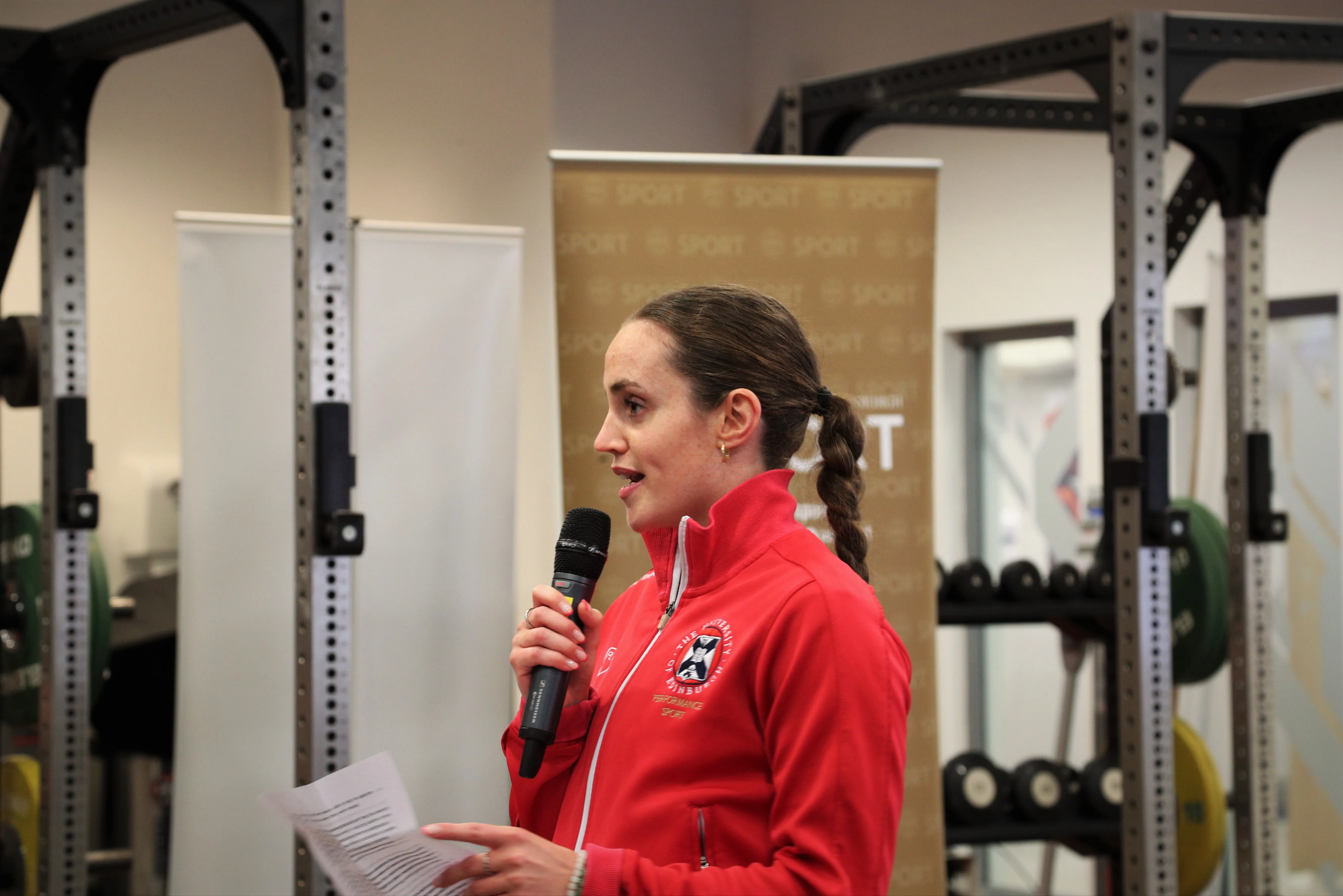 Kara Hanlon presenting at Sports Stars Lunch