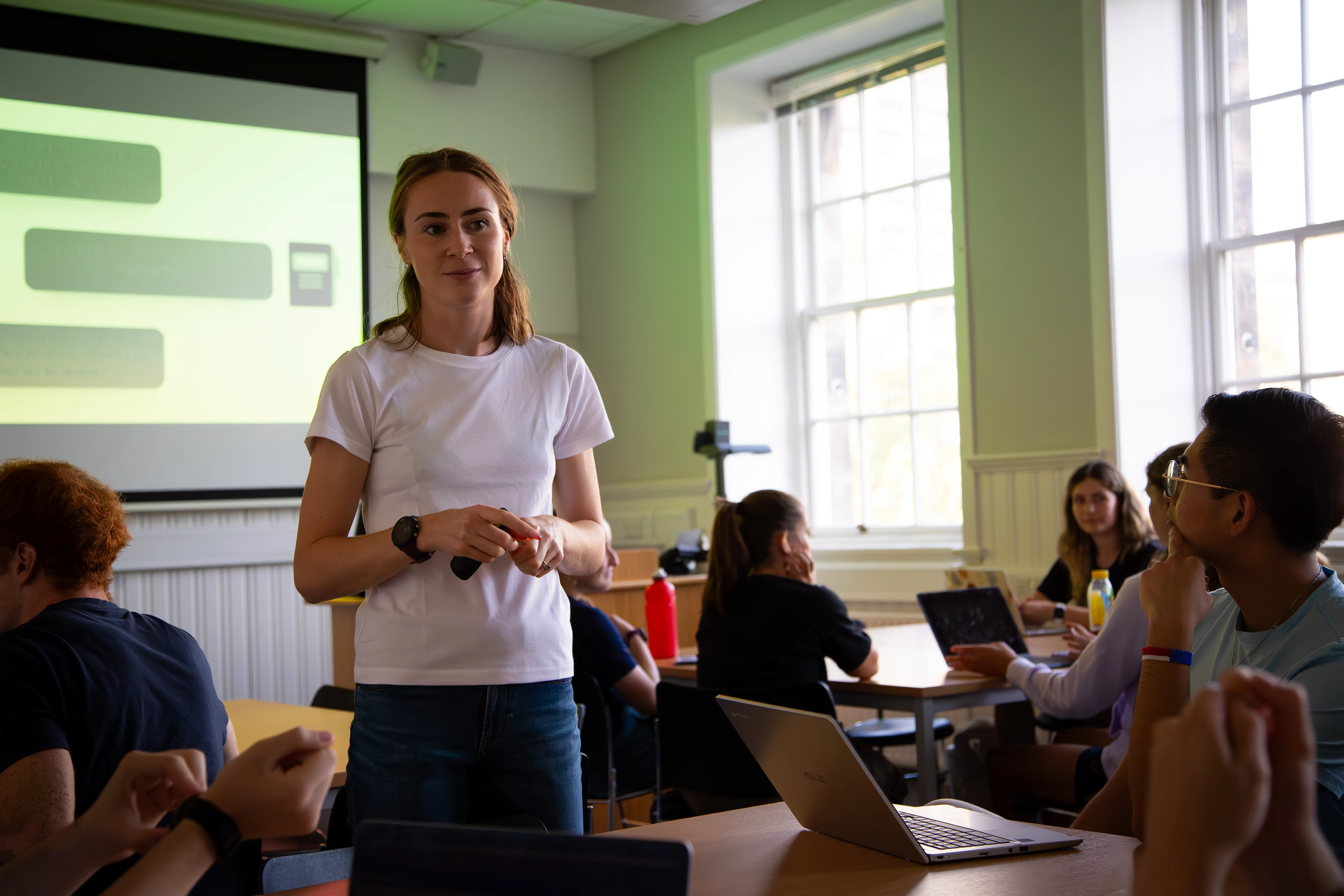 Mhairi Maclennan pictured leading a workshop