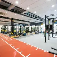 Wide shot of University gym