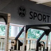 The University of Edinburgh Sport logo on gym wall