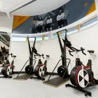 Three exercise bikes
