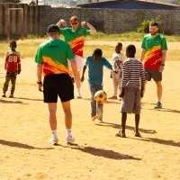 Group playing ball games in Zambia