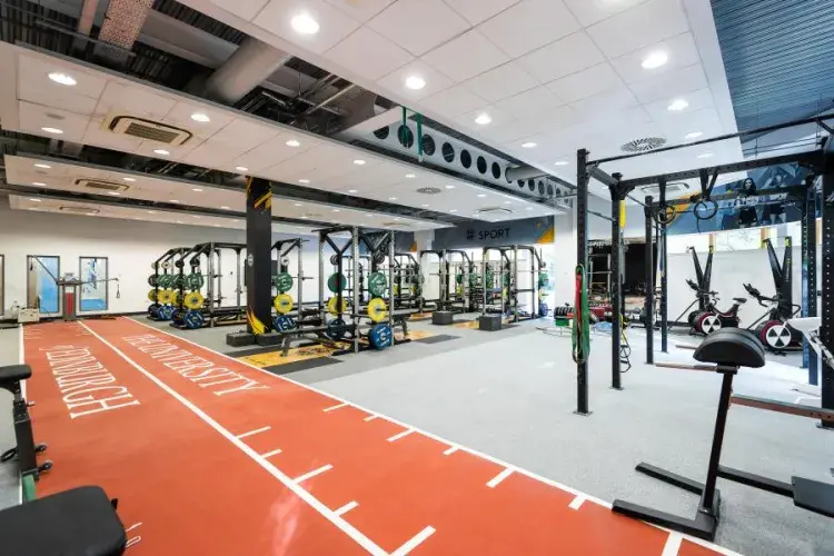 Wide shot of University gym