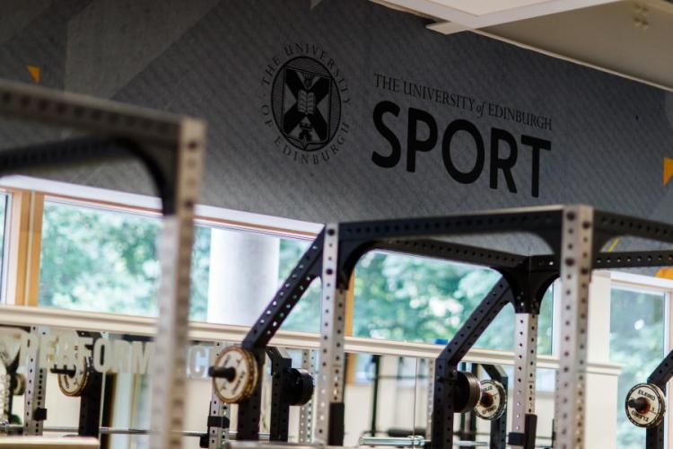 The University of Edinburgh Sport logo on gym wall