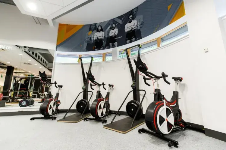 Three exercise bikes