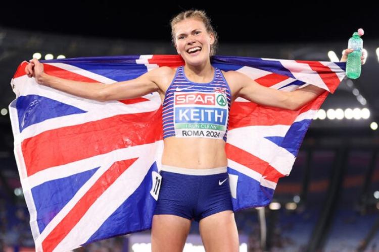 Megan Keith with Great Britain flag