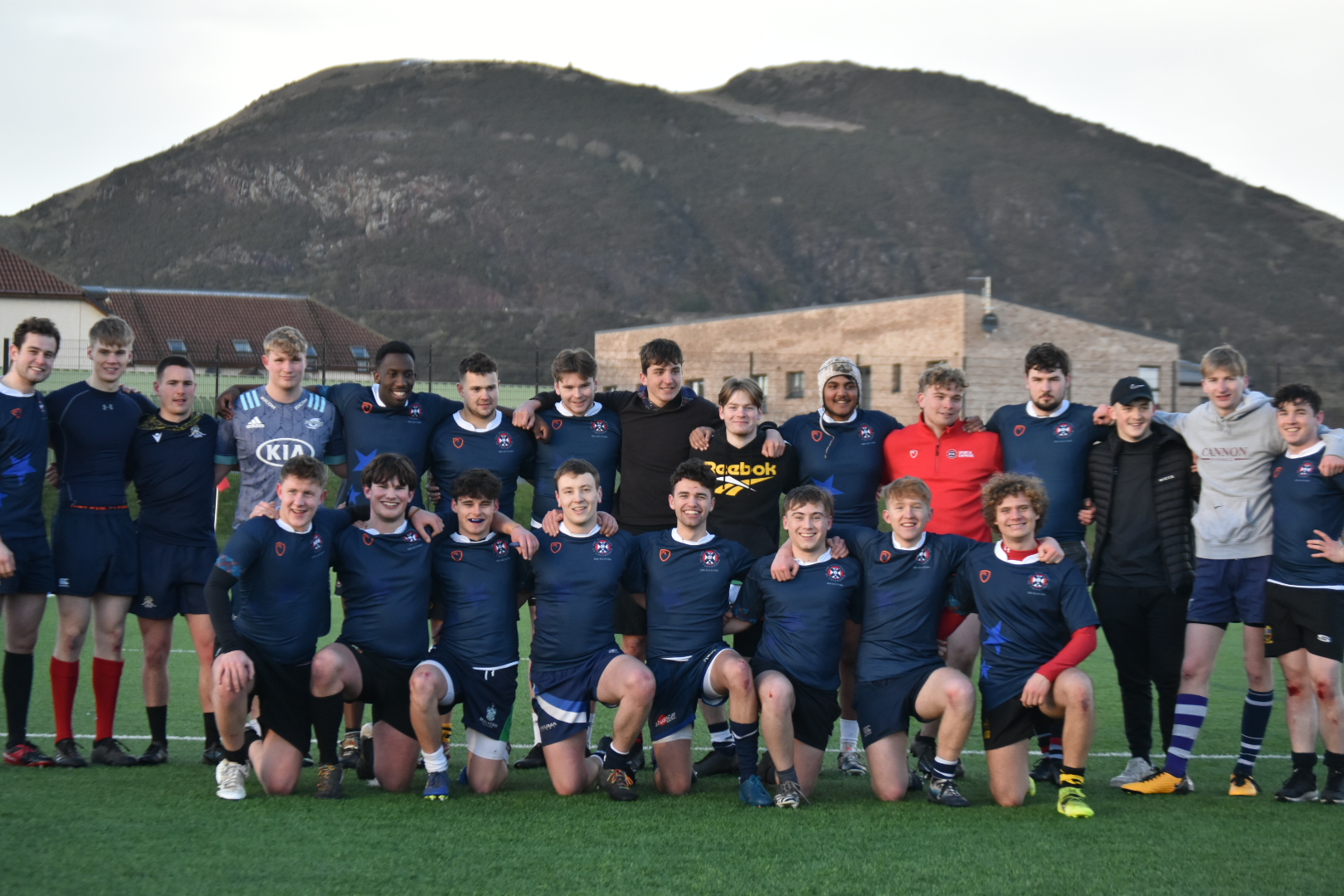 Image of intramural men's rugby team at peffermill