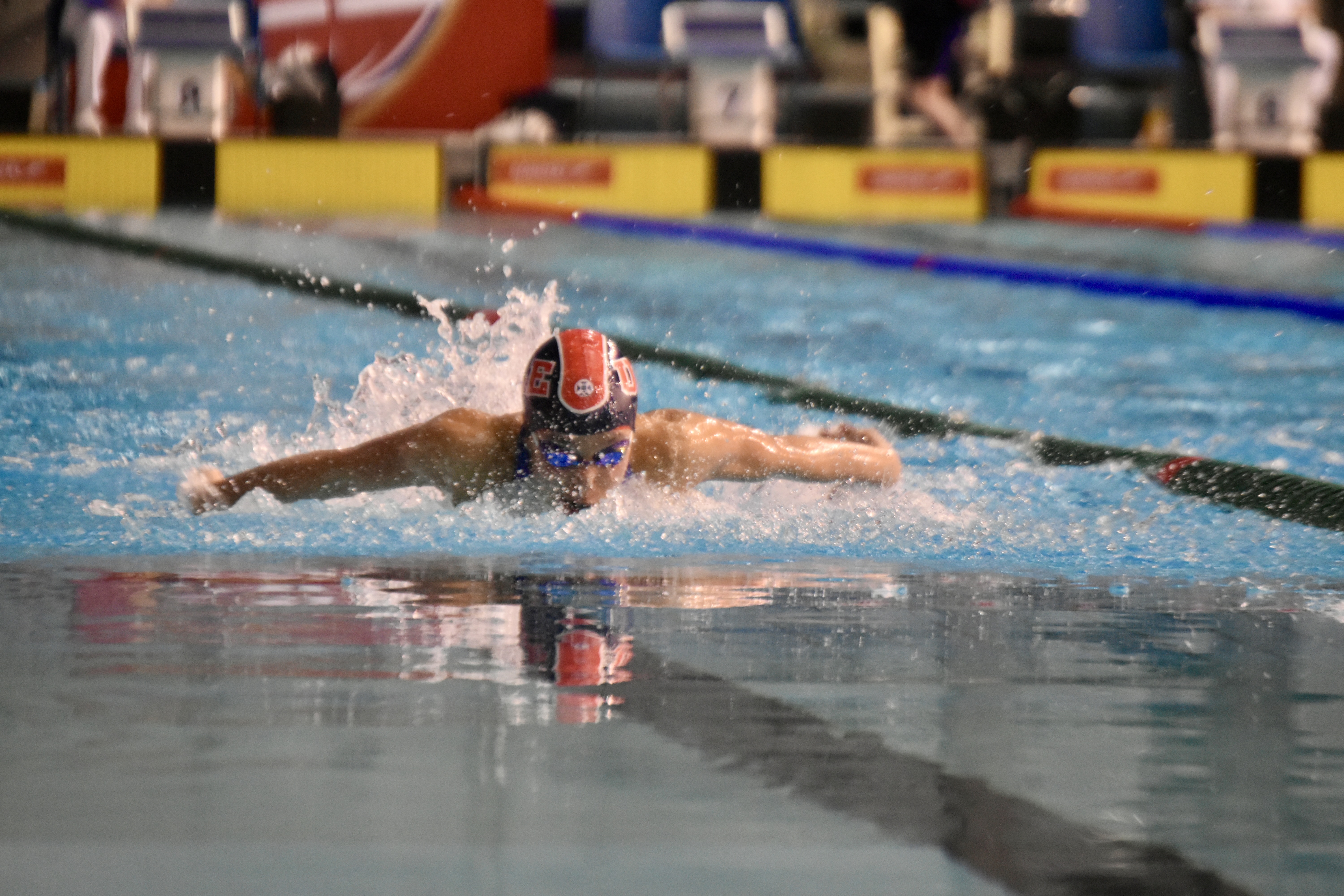 Image of Edinburgh University swimmer doing butterfly stroke