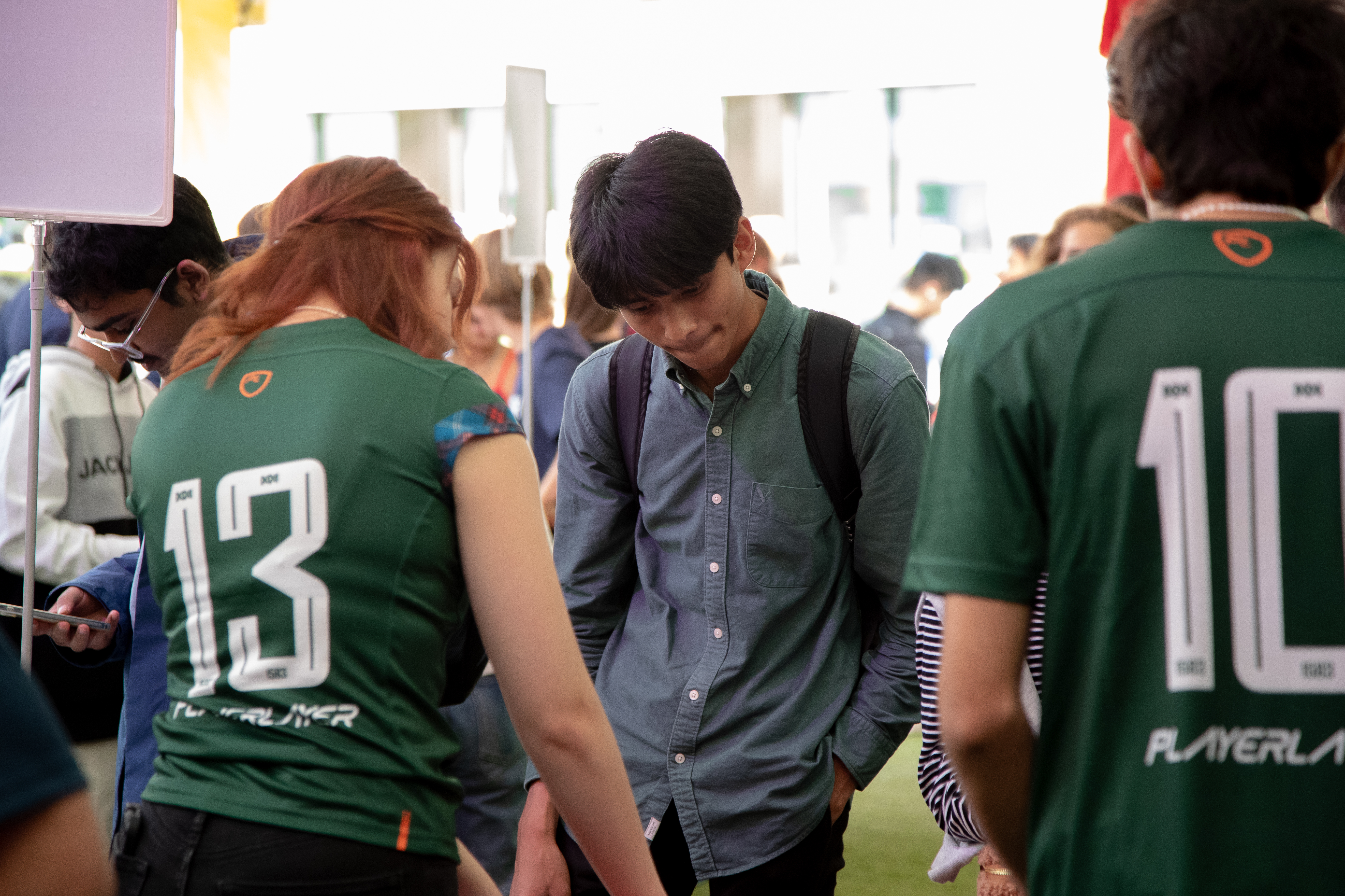 Students speaking at Sports Fair 