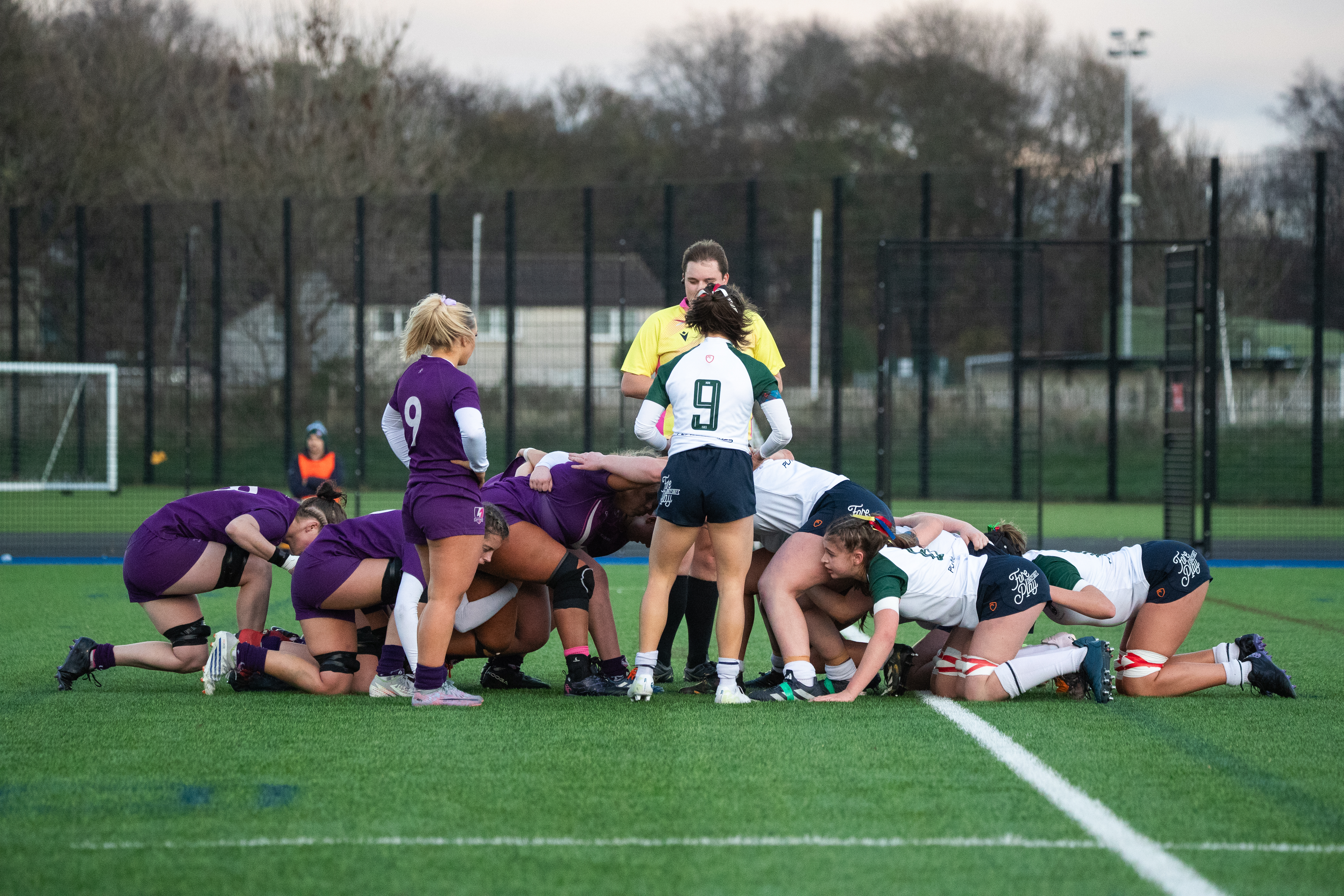 Ladies rugby player on pitch