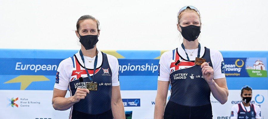 Polly Swann on the podium